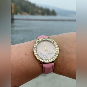 BRILET QUARTZ Pink Bedazzled Rhinestone Watch Adjustable Band LV6009 Women